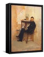 Portrait of Adriano Cecioni-Giuseppe De Nittis-Framed Stretched Canvas