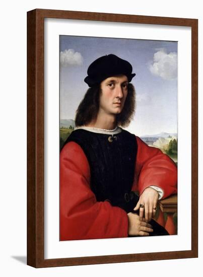 Portrait of Agnolo Doni - Oil on Panel by Raphael-null-Framed Giclee Print