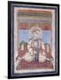 Portrait of Akbar Shah Ii, Early 19th Century (Gouache with Gold Paint on Paper)-null-Framed Giclee Print