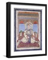 Portrait of Akbar Shah Ii, Early 19th Century (Gouache with Gold Paint on Paper)-null-Framed Giclee Print