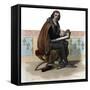 Portrait of Alain Chartier (1385-1430), French poet and political writer-French School-Framed Stretched Canvas