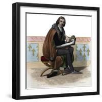 Portrait of Alain Chartier (1385-1430), French poet and political writer-French School-Framed Giclee Print