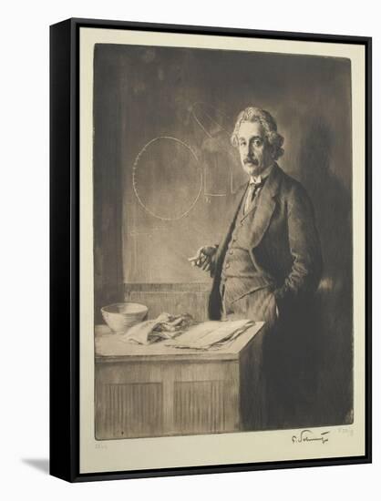 Portrait of Albert Einstein (1879-195), 1921-Ferdinand Schmutzer-Framed Stretched Canvas