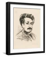 Portrait of Albert Einstein-Max Liebermann-Framed Giclee Print