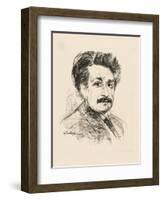 Portrait of Albert Einstein-Max Liebermann-Framed Giclee Print