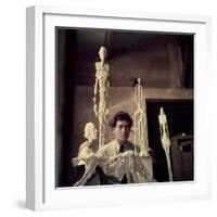 Portrait of Alberto Giacometti in His Studio-Gordon Parks-Framed Premium Photographic Print