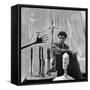 Portrait of Alberto Giacometti Surrounded by His Sculptures-Gordon Parks-Framed Stretched Canvas