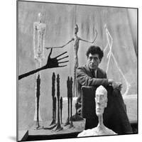 Portrait of Alberto Giacometti Surrounded by His Sculptures-Gordon Parks-Mounted Premium Photographic Print