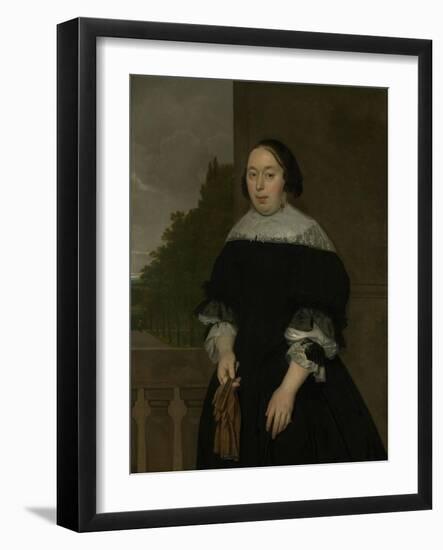 Portrait of Aletta Van Ravensberg, Wife of Jan Van Nes-Ludolf de Jongh-Framed Art Print