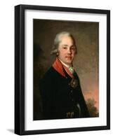 Portrait of Alexander Dmitriyevich Arsenyev, 1796-1797-Vladimir Lukich Borovikovsky-Framed Giclee Print