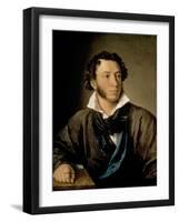 Portrait of Alexander Pushkin (1799-1837)-Vasili Andreevich Tropinin-Framed Giclee Print
