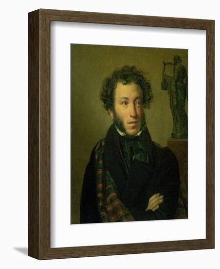 Portrait of Alexander Pushkin, 1827-Orest Adamovich Kiprensky-Framed Giclee Print