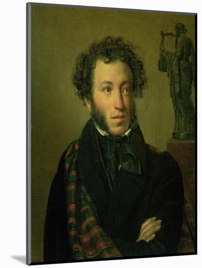 Portrait of Alexander Pushkin, 1827-Orest Adamovich Kiprensky-Mounted Giclee Print