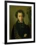 Portrait of Alexander Pushkin, 1827-Orest Adamovich Kiprensky-Framed Giclee Print