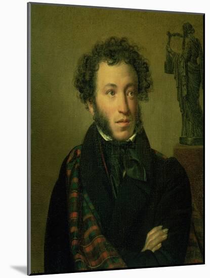 Portrait of Alexander Pushkin, 1827-Orest Adamovich Kiprensky-Mounted Giclee Print