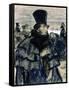 Portrait of Alexander Pushkin-B. M. Kustodiev-Framed Stretched Canvas