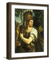 Portrait of Alexander the Great holding a Gilt Statue of Victory-Giulio Romano-Framed Giclee Print