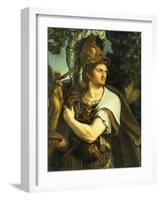 Portrait of Alexander the Great holding a Gilt Statue of Victory-Giulio Romano-Framed Giclee Print