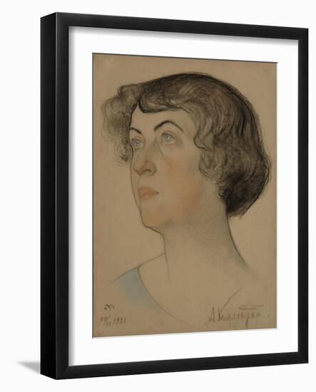 Portrait of Alexandra Mikhailovna Kollontai (1872-195), 1921-Nikolai Andreevich Andreev-Framed Giclee Print