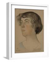 Portrait of Alexandra Mikhailovna Kollontai (1872-195), 1921-Nikolai Andreevich Andreev-Framed Giclee Print