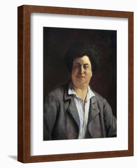 Portrait of Alexandre Dumas Pere - by Charles Alphonse Bellay-null-Framed Giclee Print