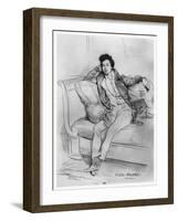 Portrait of Alexandre Dumas, Père-Achille Deveria-Framed Giclee Print