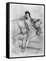 Portrait of Alexandre Dumas, Père-Achille Deveria-Framed Stretched Canvas