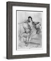 Portrait of Alexandre Dumas, Père-Achille Deveria-Framed Giclee Print