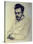 Portrait of Alexei M. Remizov, 1907-Boris Kustodiyev-Stretched Canvas