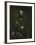 Portrait of Alfonso D'Avalos, Marchese Del Vasto, in Armor with a Page, 1533-Titian (Tiziano Vecelli)-Framed Giclee Print