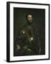 Portrait of Alfonso D'Avalos, Marchese Del Vasto, in Armor with a Page, 1533-Titian (Tiziano Vecelli)-Framed Giclee Print