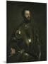 Portrait of Alfonso D'Avalos, Marchese Del Vasto, in Armor with a Page, 1533-Titian (Tiziano Vecelli)-Mounted Giclee Print