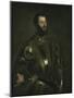 Portrait of Alfonso D'Avalos, Marchese Del Vasto, in Armor with a Page, 1533-Titian (Tiziano Vecelli)-Mounted Giclee Print