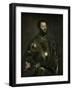 Portrait of Alfonso d'Avalos, Marchese del Vasto, in Armor with a Page-Titian (Tiziano Vecellio)-Framed Art Print