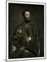 Portrait of Alfonso d'Avalos, Marchese del Vasto, in Armor with a Page-Titian (Tiziano Vecellio)-Mounted Art Print