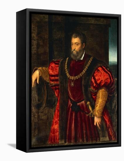 Portrait of Alfonso D'Este-Duccio Di buoninsegna-Framed Stretched Canvas