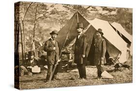 Portrait of Allan Pinkerton, President Lincoln and Major J. A. Mcclernand, 1862-Mathew Brady-Stretched Canvas