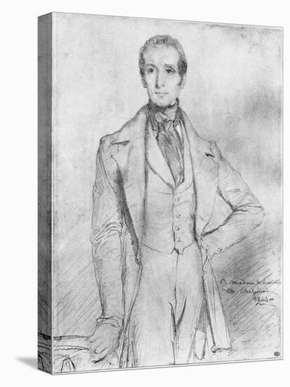 Portrait of Alphonse De Lamartine, 1844-Theodore Chasseriau-Stretched Canvas