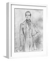 Portrait of Alphonse De Lamartine, 1844-Theodore Chasseriau-Framed Giclee Print