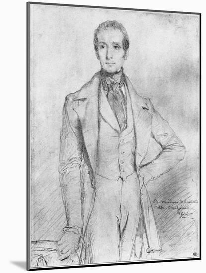 Portrait of Alphonse De Lamartine, 1844-Theodore Chasseriau-Mounted Giclee Print