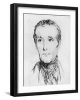 Portrait of Alphonse De Lamartine, C.1848-Theodore Chasseriau-Framed Giclee Print