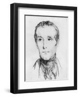 Portrait of Alphonse De Lamartine, C.1848-Theodore Chasseriau-Framed Giclee Print