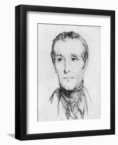 Portrait of Alphonse De Lamartine, C.1848-Theodore Chasseriau-Framed Giclee Print