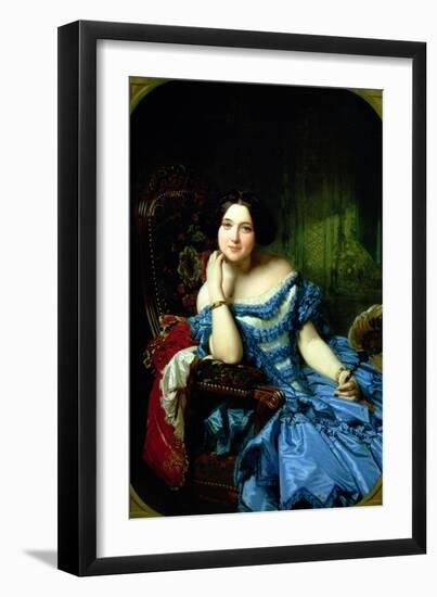 Portrait of Amalia De Llano U Dotres (1821-74), Countess of Vilches, 1853-Federico de Madrazo y Kuntz-Framed Giclee Print