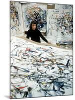 Portrait of American Born Painter Joan Mitchell in Her Studio-Loomis Dean-Mounted Premium Photographic Print