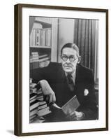 Portrait of American-Born Poet and Dramatist T.S. Eliot in His Study-Alfred Eisenstaedt-Framed Premium Photographic Print