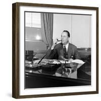 Portrait of American Businessman and Founder of Pan American Airways Juan Trippe, NY 1941-George Strock-Framed Premium Photographic Print