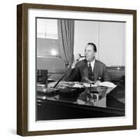 Portrait of American Businessman and Founder of Pan American Airways Juan Trippe, NY 1941-George Strock-Framed Photographic Print