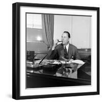 Portrait of American Businessman and Founder of Pan American Airways Juan Trippe, NY 1941-George Strock-Framed Photographic Print