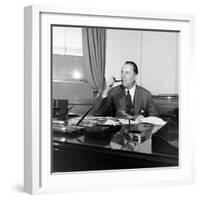 Portrait of American Businessman and Founder of Pan American Airways Juan Trippe, NY 1941-George Strock-Framed Photographic Print